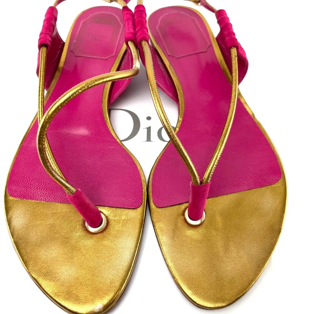 Dior Grecian Fuchsia Suede Sandals - Picture 4 of 12